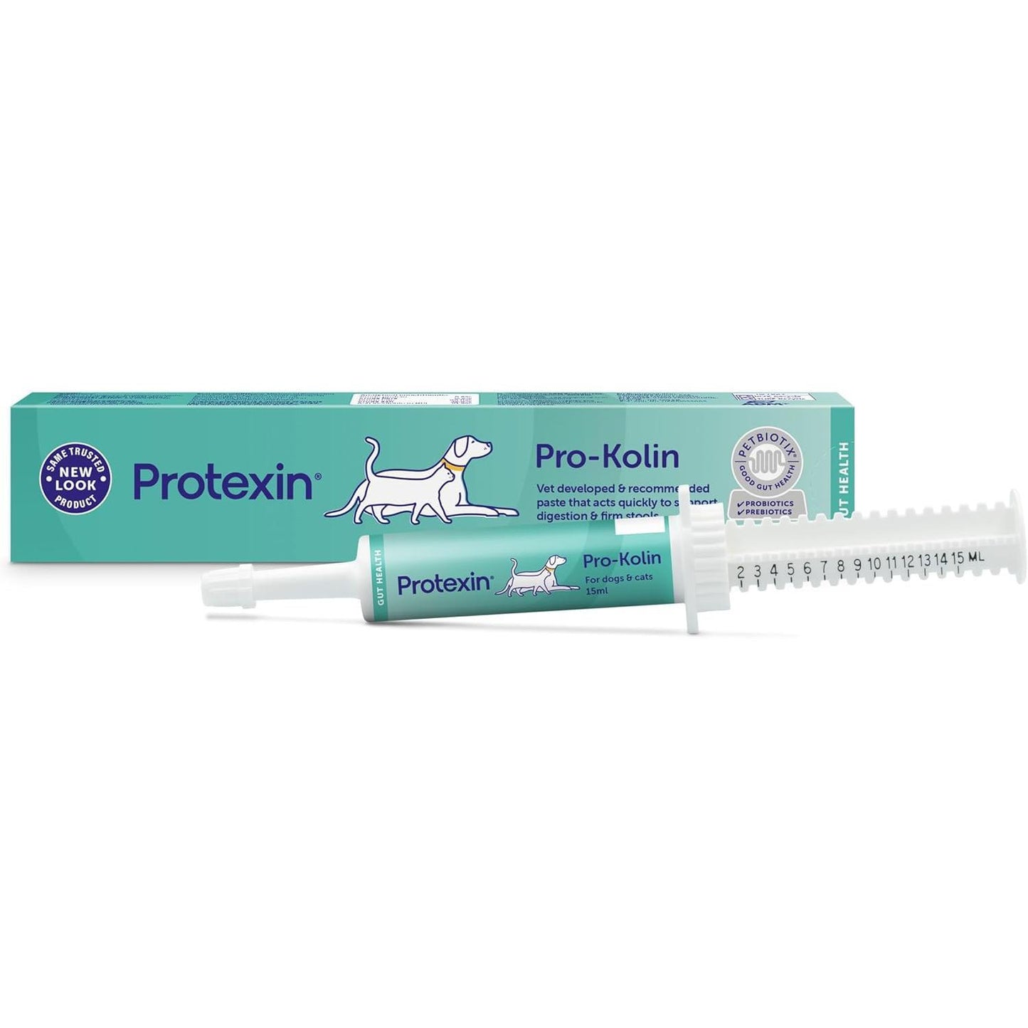 Protexin Pro-Kolin Digestive Support Paste for Cats & Dogs to Firm Poop, 60Ml Syringe, Beef Flavour
