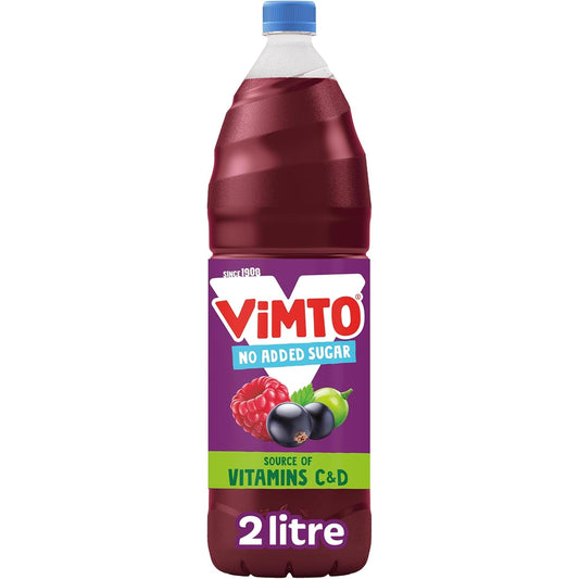 Vimto Squash – No Added Sugar – Real Fruit Flavour – Vitamins C & D – 2L Bottle – Low Calorie – HFSS Compliant vimto
