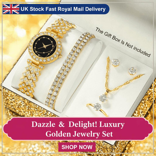 Luxury Fashion Quartz Watch Women Bracelet Jewellery Set Rhinestone Crystal Gift