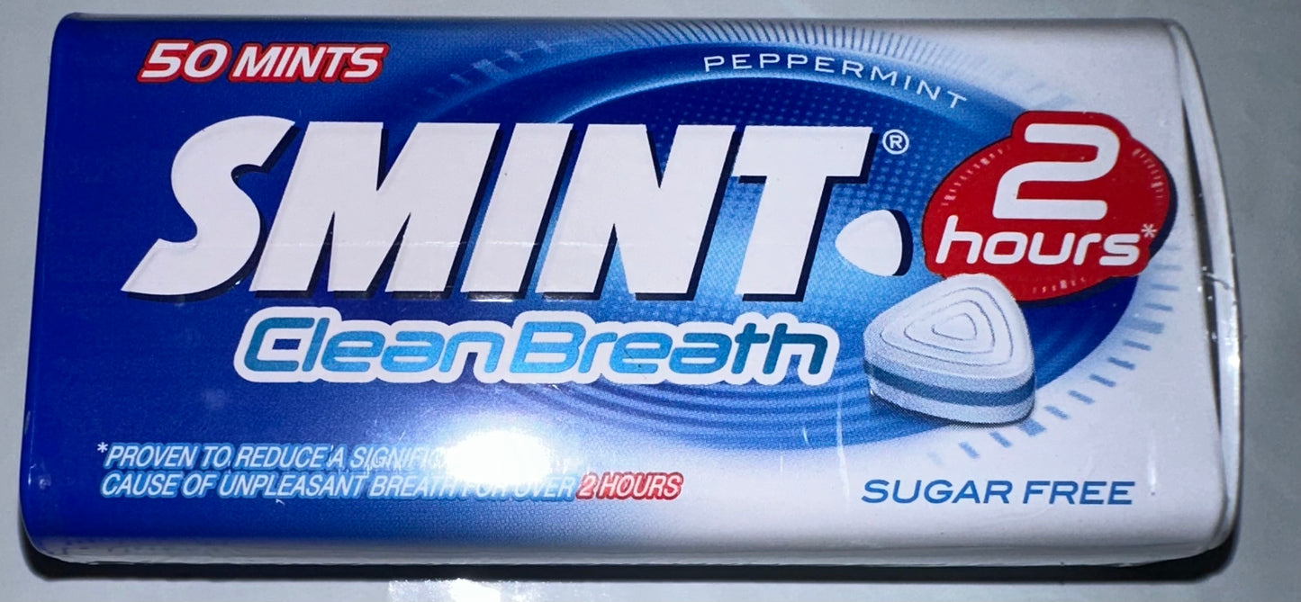 Smint Sugar Free Mints – 2 Hour Clean Breath, 50 XXL Peppermint Flavour - 12 Tin