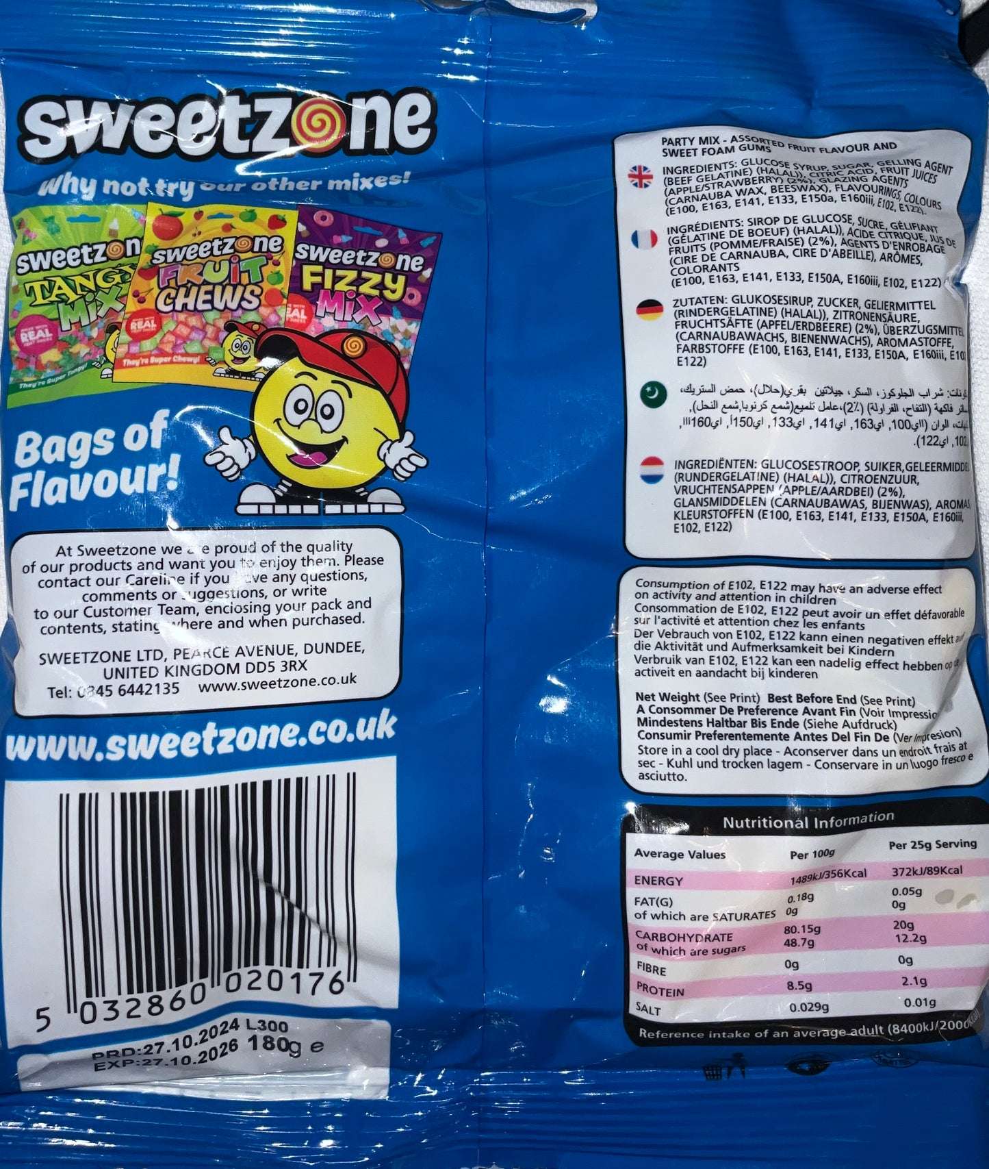 Sweetzone Halal Jelly & Vegan Sweets _Tangy, Party & Fizzy Mixes & Rainbow belts