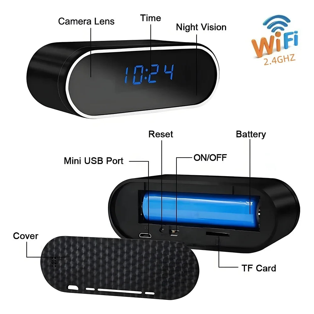 HD 1080P Wireless WiFi Indoor Security Camera – Rechargeable,Night Vision W/App