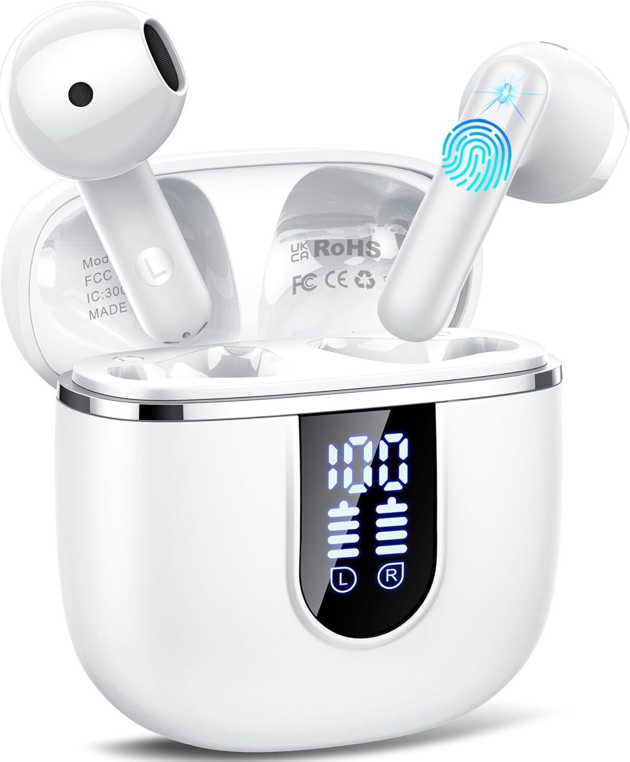 Wireless Earbuds, Bluetooth 5.4 Earphones in Ear with Hifi Stereo,14Mm Drivers with Big Bass, 40H Clear Calls Bluetooth Earphones, Wireless Ear Buds with 4 ENC Noise Cancelling Mic IP7 Waterproof Cillso