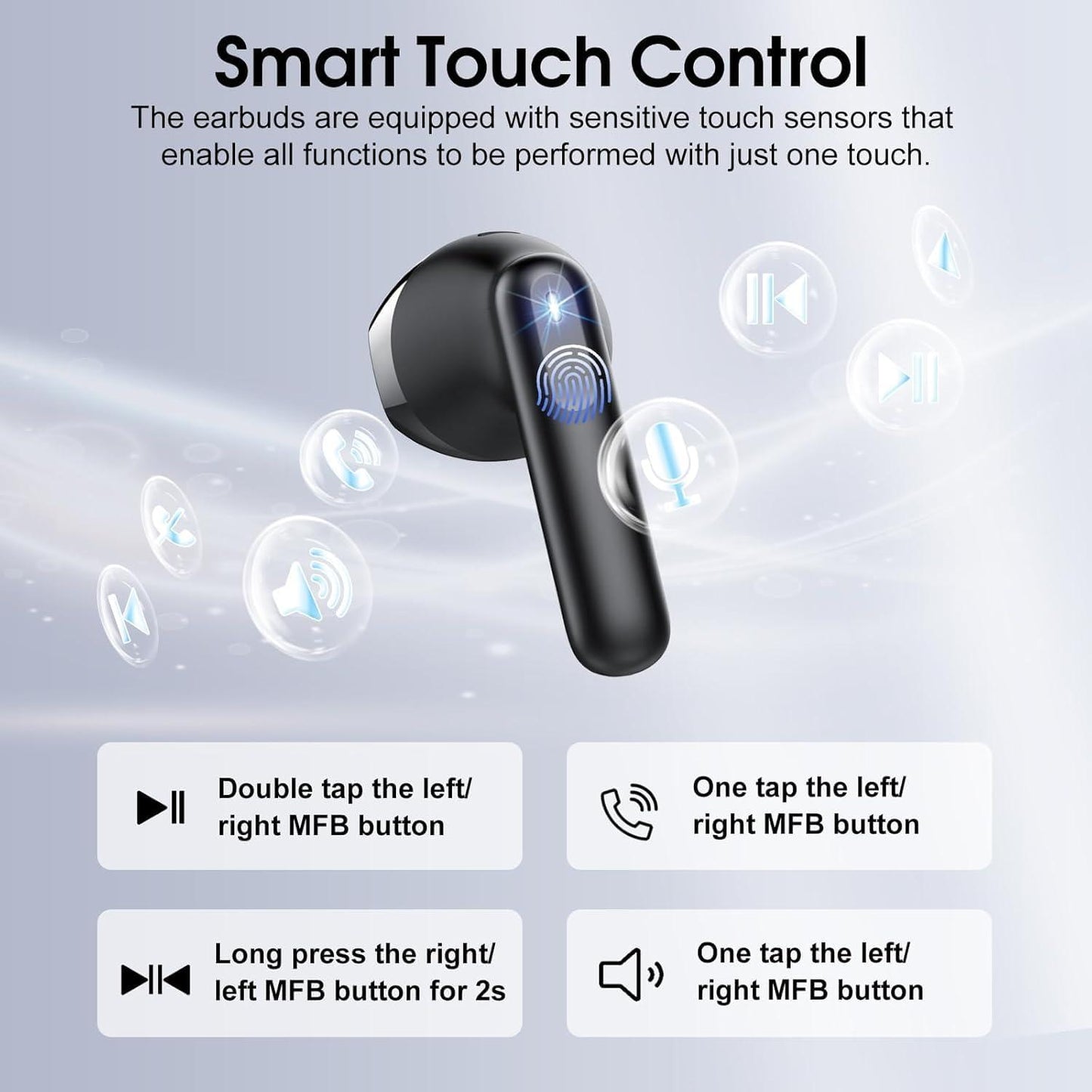 Wireless Earbuds, Bluetooth 5.4 Earphones in Ear with Hifi Stereo,14Mm Drivers with Big Bass, 40H Clear Calls Bluetooth Earphones, Wireless Ear Buds with 4 ENC Noise Cancelling Mic IP7 Waterproof Cillso