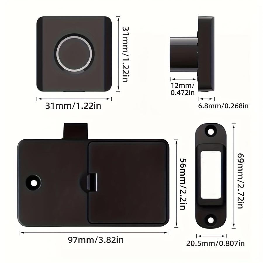 [Smart Fingerprint Lock] Keyless Biometric Smart Fingerprint Drawer Lock | Battery Powered, Easy Installation | for Home and Office Cabinets, Shoe Cabinets