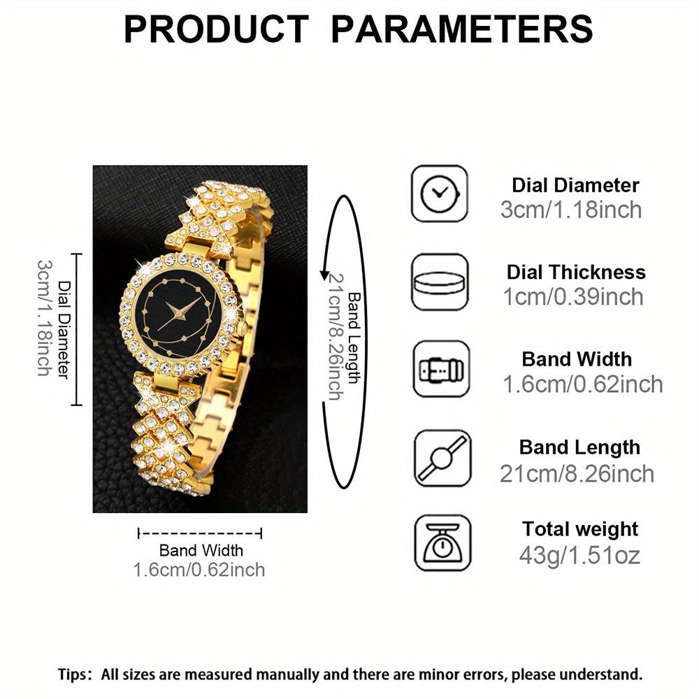 Luxury Fashion Quartz Watch Women Bracelet Jewellery Set Rhinestone Crystal Gift