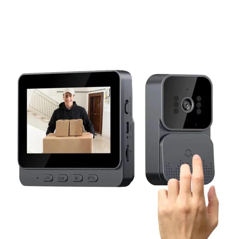Doorbell Video Intercom Camera Inteligente Wireless by Bell Night Vision 4.3Inch Screen for Security Smart Home Apartment No brand