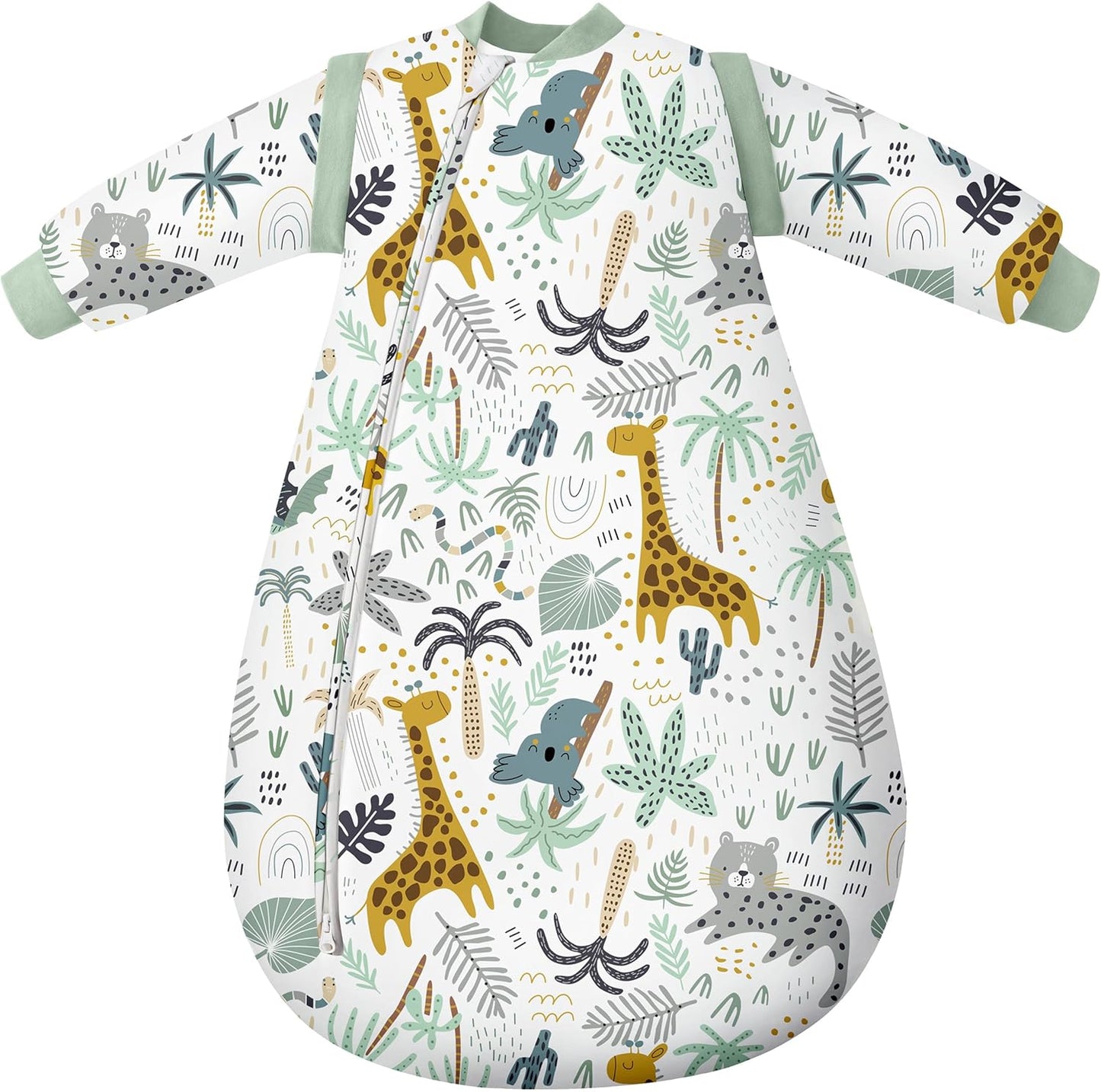 Baby Sleeping Bag 6-12 Months 100% Cotton TOG 2.5 Winter Toddler Sleep Sack Wearable Blanket for Infant Toddler Green
