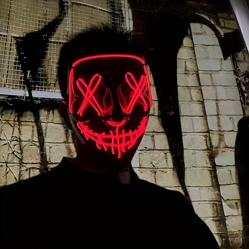 [1pc Glow Mask] Glow in the Dark 1pc Plastic Mask | Street Style Design for Holiday Dance Party Games