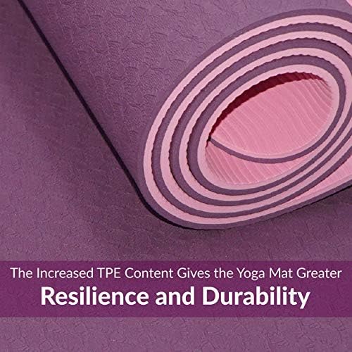 Comfy Mat Yoga Mat – Non-Slip Premium TPE Yoga Mat [Bonus Waterproof Carry Bag] – Eco-Friendly Workout Mat for Pilates, Meditation, Women, Men – Fitness Exercise Mat, 183Cm X 61Cm X 6Mm MOHAJER LTD