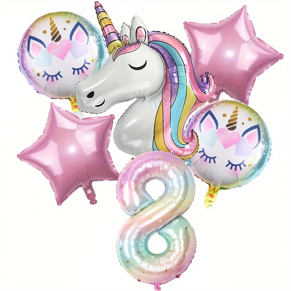 [Unicorn Balloon Set] 6pcs Unicorn Balloon Set - Star Numbers and Star Balloons, Durable and Reusable, Suitable for Birthday, Wedding, Anniversary, Halloween, Christmas Decorations, Party Supplies, Celebration Decor, Event Planners