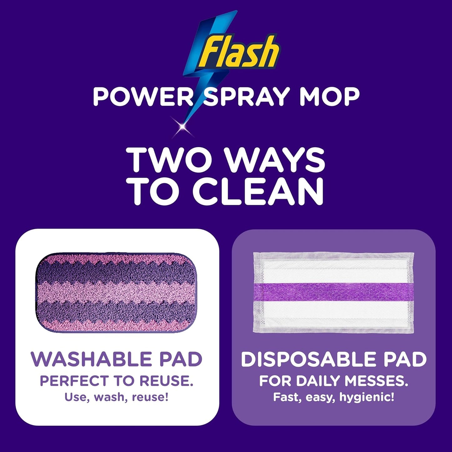 Flash Power Spray Mop Floor Cleaner Starter Kit (1 Washable + 17 Disposable Pads), All-In-One System for Your Floors