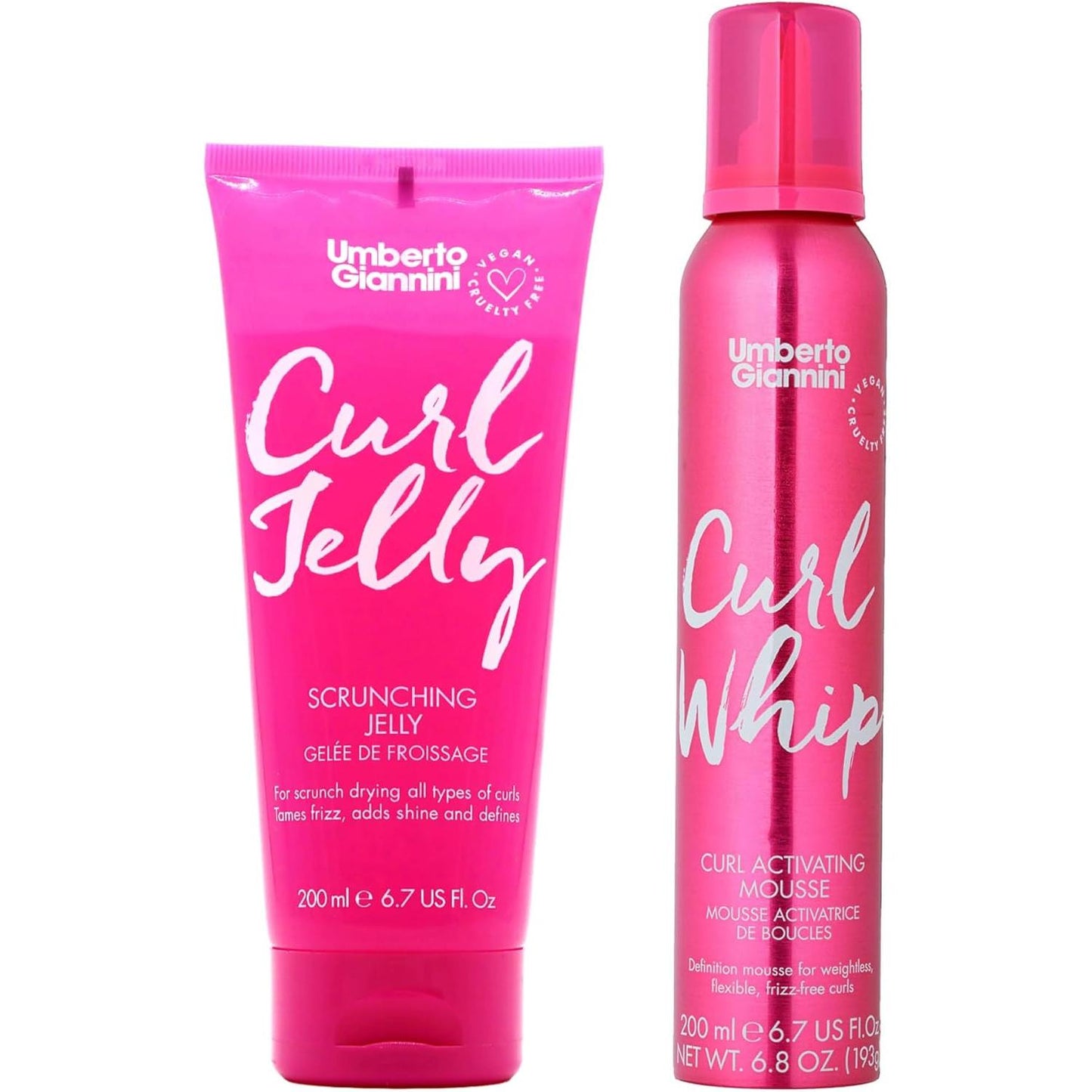 Umberto Giannini Curl Jelly Hair Kit - Includes 4 Products to Wash + Style Your Curls - Cult Favorite Curl Jelly - Shampoo, Conditioner, Curl Cream - for Curls, Waves & Coils