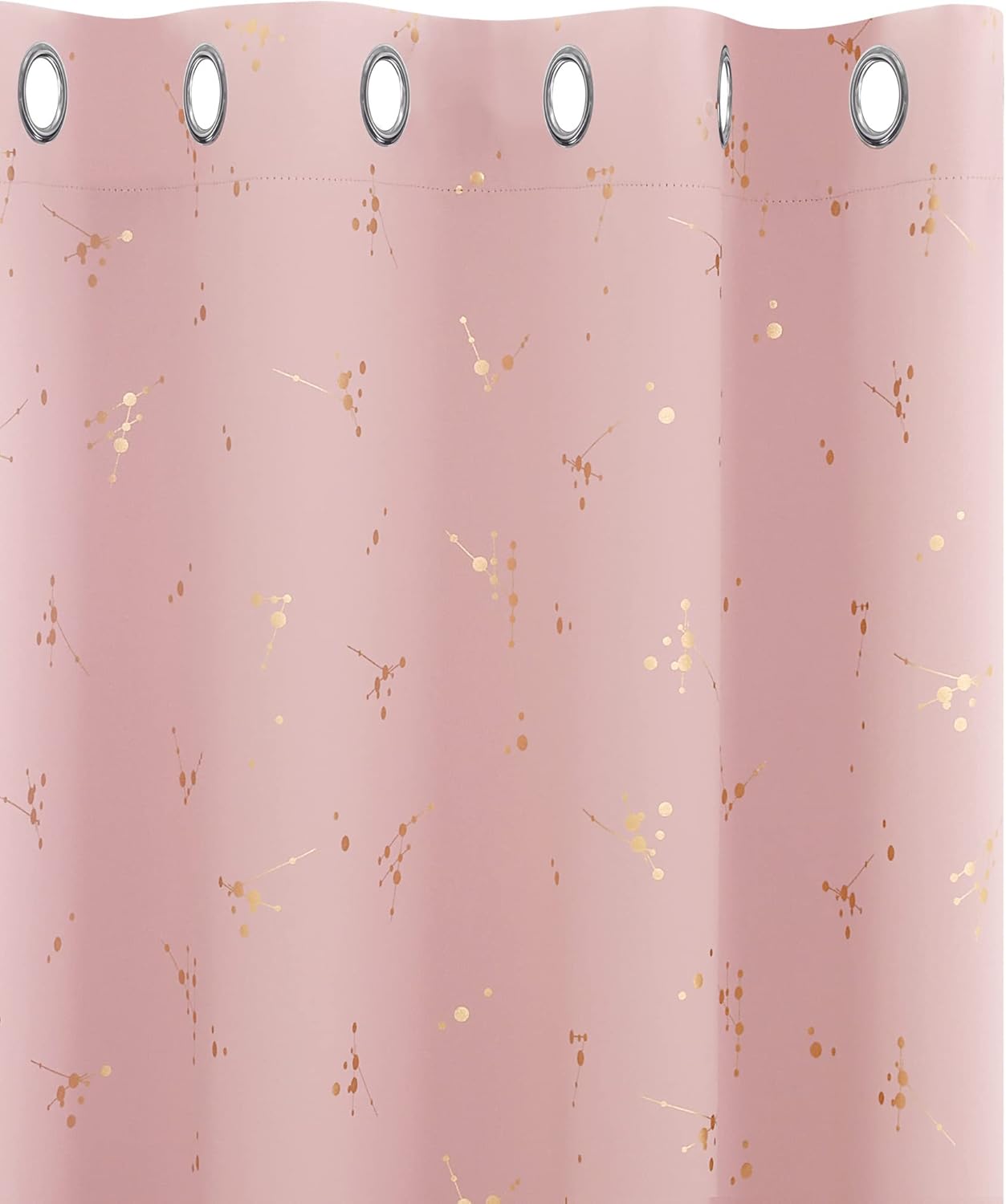 Deconovo Eyelet Blackout Curtains, Gold Constellation Printed Curtains Thermal Insulated