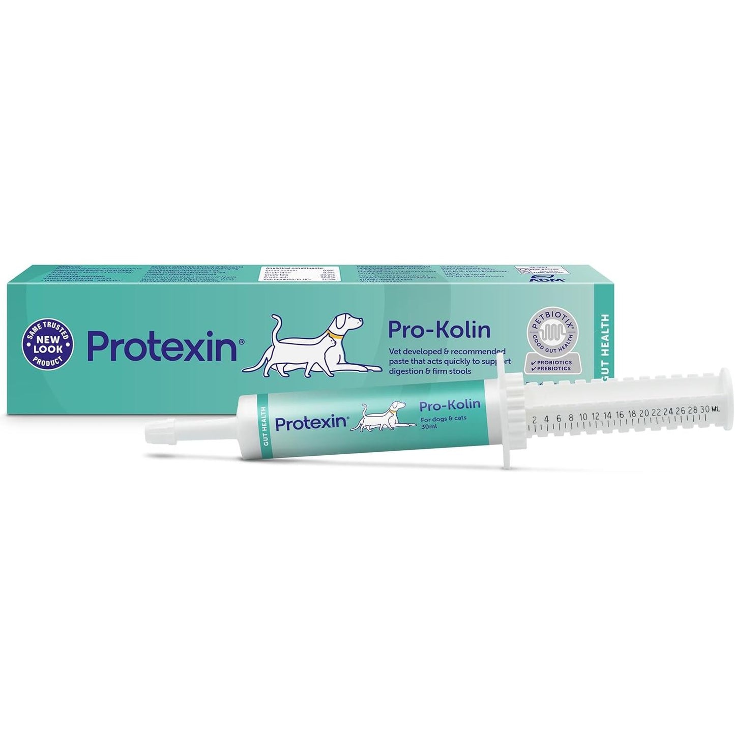 Protexin Pro-Kolin Digestive Support Paste for Cats & Dogs to Firm Poop, 60Ml Syringe, Beef Flavour