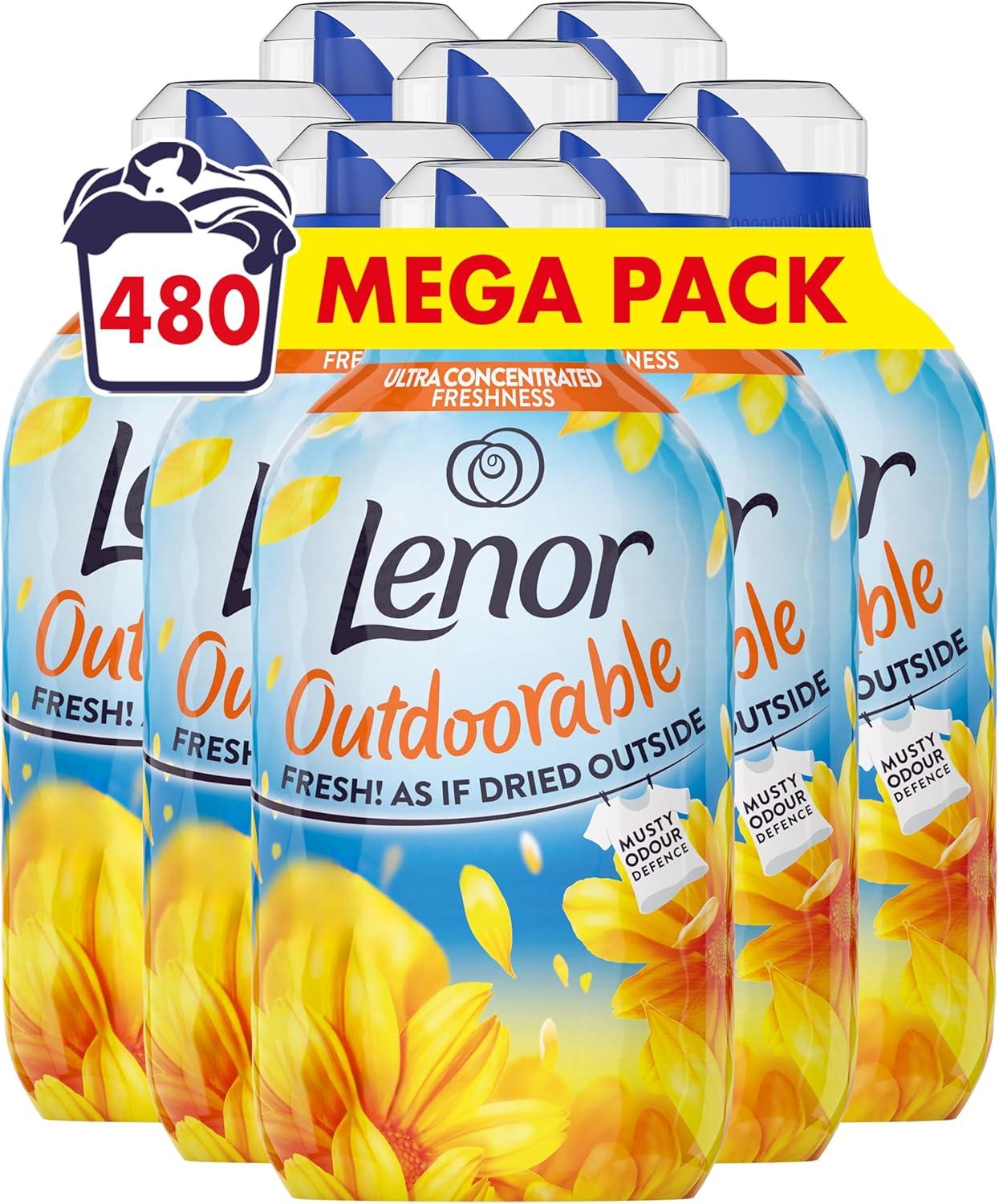 Lenor Outdoorable Fabric Conditioner 480 Washes Floral Fresh Ultra Concentrated Freshness with Musty Odour Defence Mega Pack