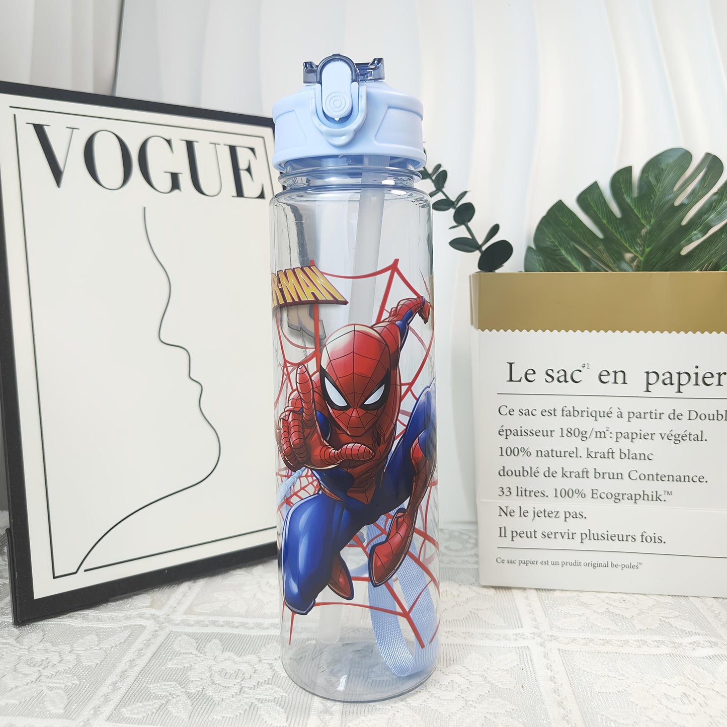 Kids Sports Water Bottle 800ml Large Capacity Portable Leak-Proof with Flip Lid and Straw for Hiking Picnics Unisex Travel Bottle for Commuting Birthday Graduation Gift