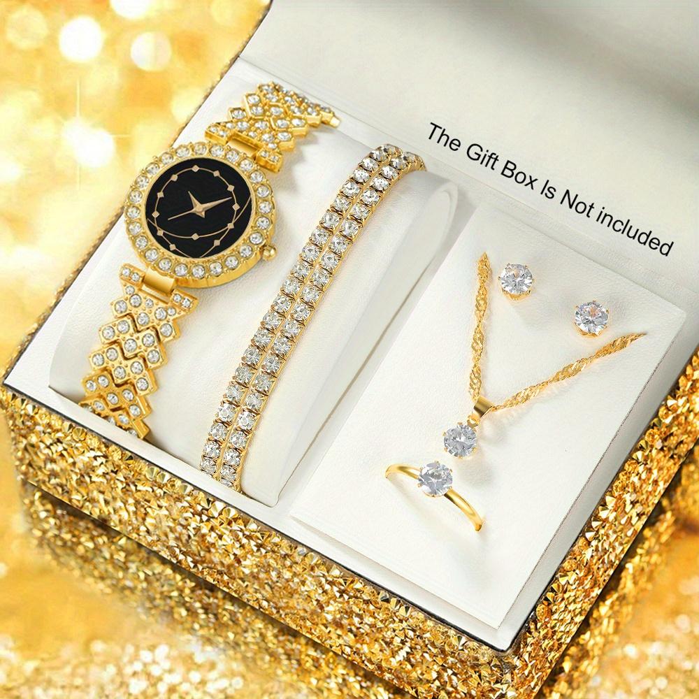 Luxury Fashion Quartz Watch Women Bracelet Jewellery Set Rhinestone Crystal Gift