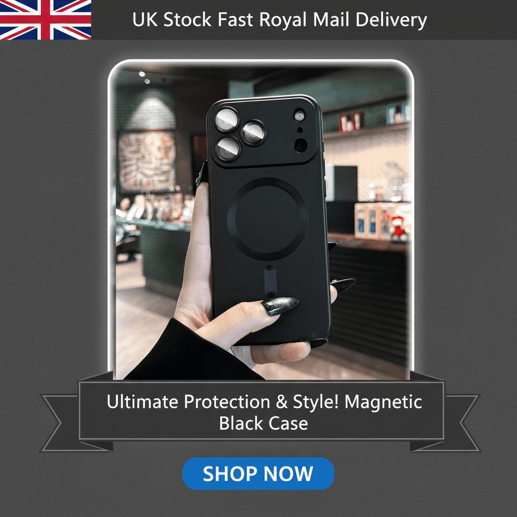 Fashion  iPhone 17 PRO/AIR/PRO MAX Case Black Magnetic Shockproof Cover