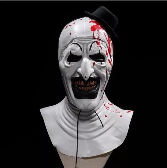 NEW-YIJUNSHUN Adult Terrifier Art the Clown Mask Art the Clown Terrifier Costume Terror Masks Scary the Killer Clown Joker Mask Halloween Cosplay Full Head Costume Props NYJS