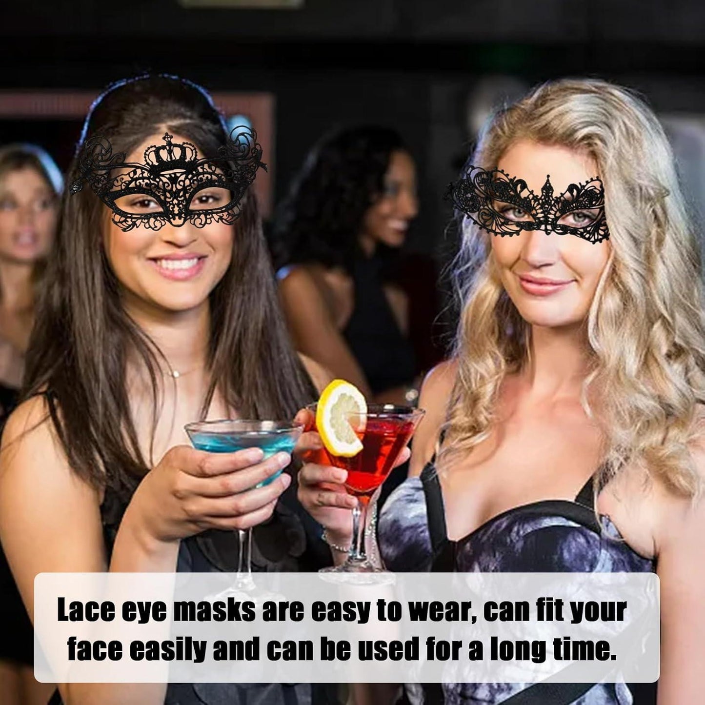 Ormromra 2PCS Lace Masquerade Masks, Black Face Mask for Women, Sexy Lace Eyemask, Half Face Venetian Lace Mask, Lady Girl Lace Eye Mask, for Elegant Prom, Halloween, Costume Party ormromra