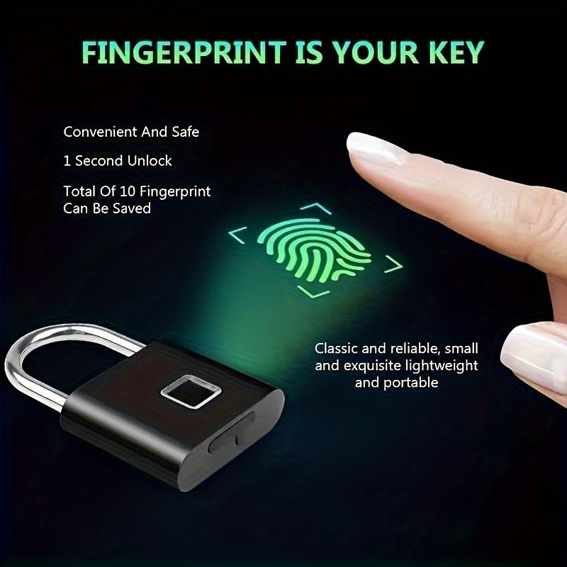 [Smart Fingerprint Padlock] Rust-Resistant Smart Fingerprint Padlock | Portable Keyless Anti-Theft Security Lock with USB Charging for Luggage And Suitcases