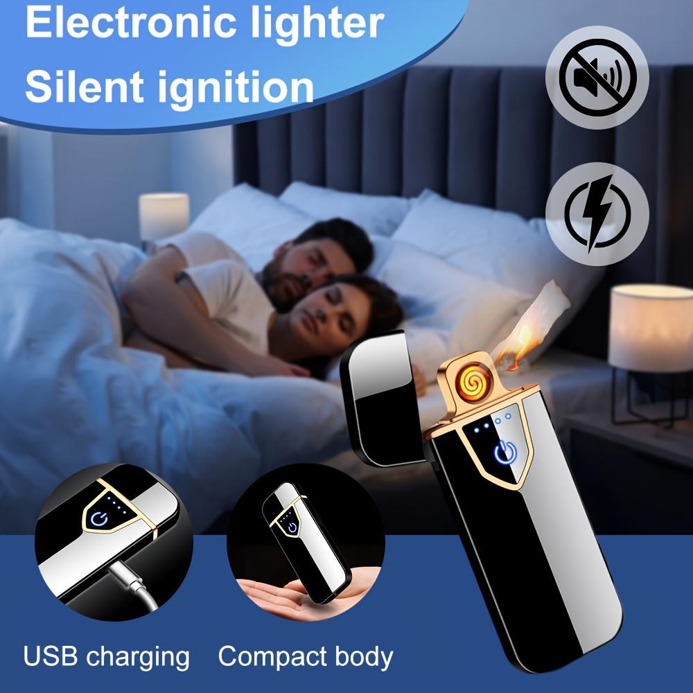 Smart Sensor Lighter, Windproof USB Rechargeable + 3s Instant Heating Coil Lighter with Power Indicator, 2pcs
