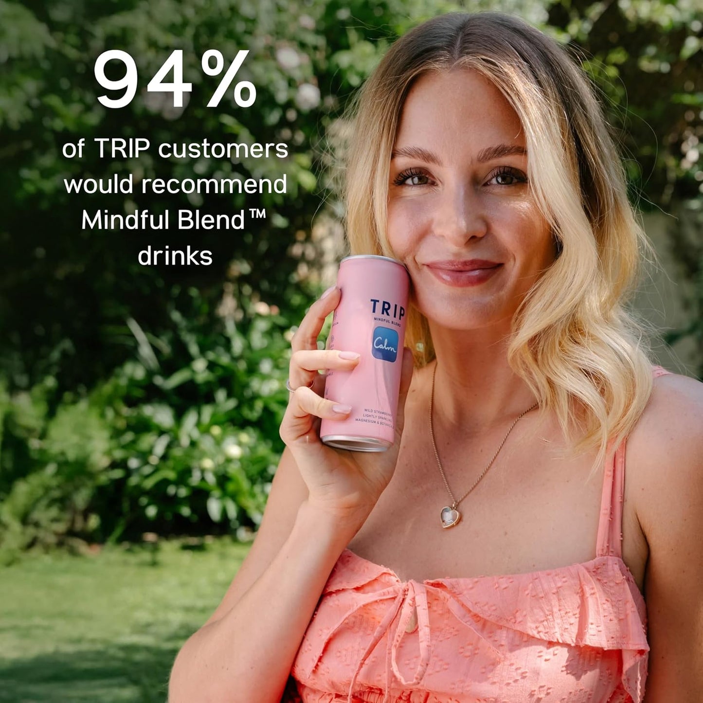TRIP Mindful Blends - Wild Strawberry Sparkling Drink with 1440MG Magnesium Citrate + Lion’S Mane + Chamomile + Lemon Balm. Low Calorie, No Added Sugar and Vegan (Pack of 12 X 250Ml)