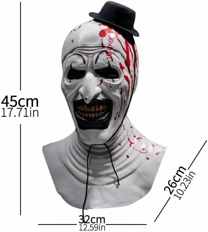 NEW-YIJUNSHUN Adult Terrifier Art the Clown Mask Art the Clown Terrifier Costume Terror Masks Scary the Killer Clown Joker Mask Halloween Cosplay Full Head Costume Props NYJS