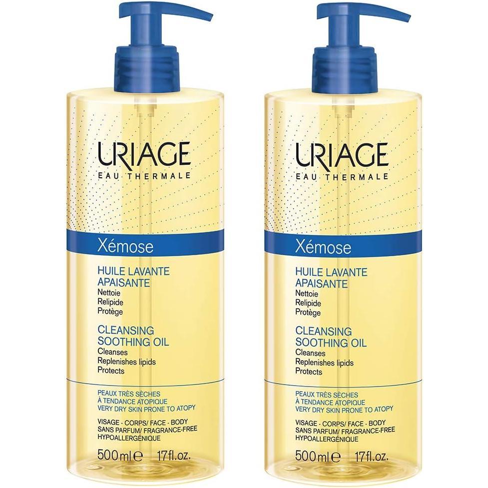 Uriage Cleansing Oil 1L - Body & Face - Sensitive Skin - Cleanses, Nourishes, Prevents Dryness - with Gentle Superfatting Agents Leaving a Soft, Protective Film on the Skin URIAGE