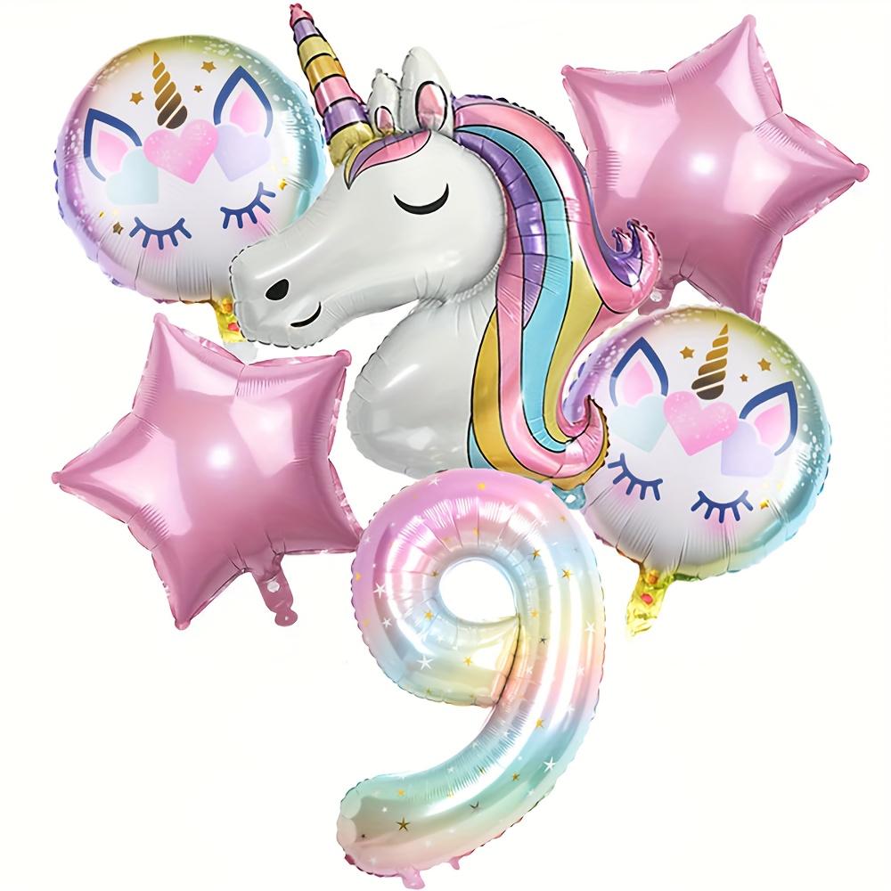 [Unicorn Balloon Set] 6pcs Unicorn Balloon Set - Star Numbers and Star Balloons, Durable and Reusable, Suitable for Birthday, Wedding, Anniversary, Halloween, Christmas Decorations, Party Supplies, Celebration Decor, Event Planners