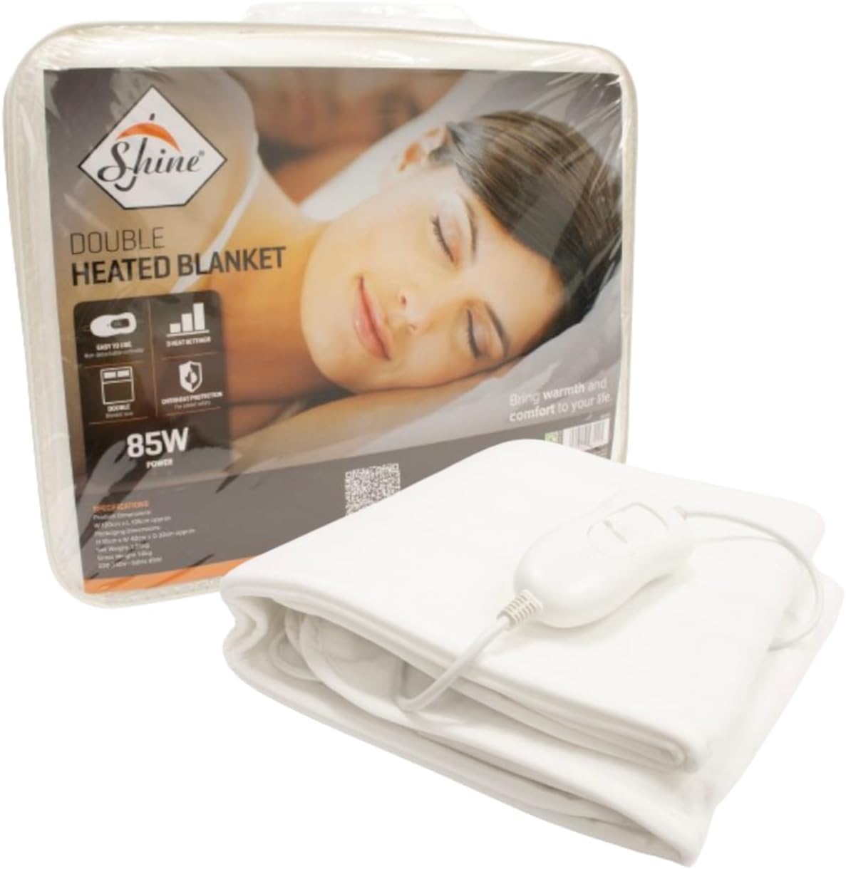 Supreme Comfort Electric Heated Blanket Underblanket, Machine Washable, Heat Control & Overheat Protection (SINGLE) Shine