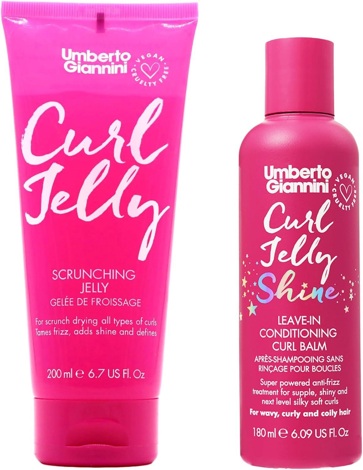 Umberto Giannini Curl Jelly Hair Kit - Includes 4 Products to Wash + Style Your Curls - Cult Favorite Curl Jelly - Shampoo, Conditioner, Curl Cream - for Curls, Waves & Coils
