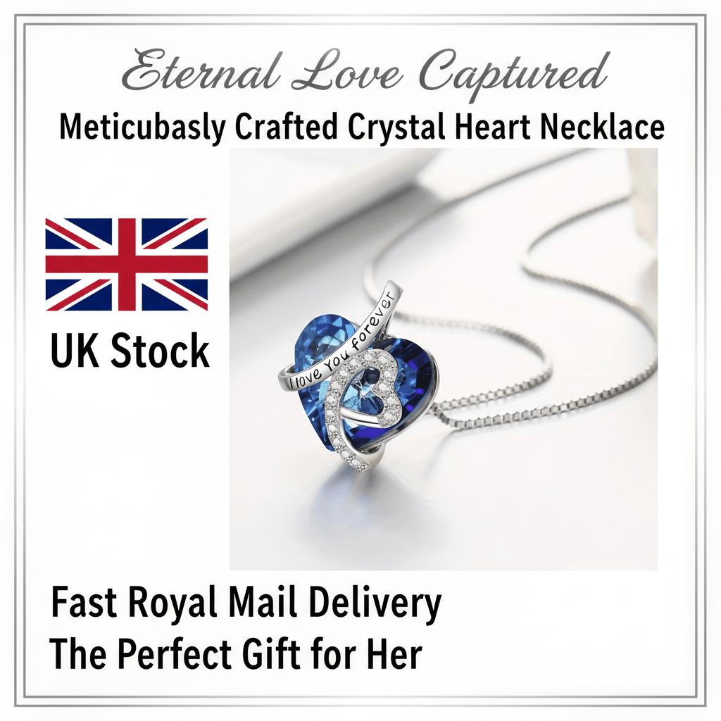 Genuine 925 Sterling Silver Heart Necklace Women Gift I Love You Pendant Girls