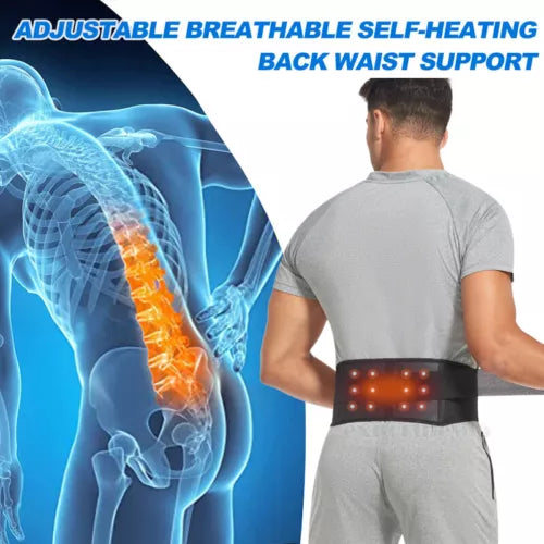 Double Pull Lumbar Support Brace Adjustable Lower Back Belt Spine Pain Relief
